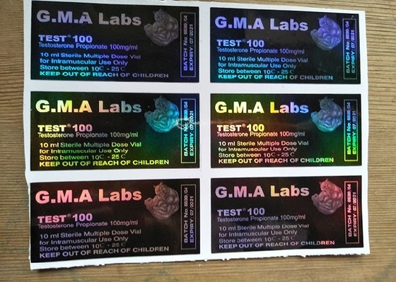 Autocollants noirs de fiole de laser de l'ESSAI E 300 de DECA de label de bouteille de médecine de laboratoires de GMA