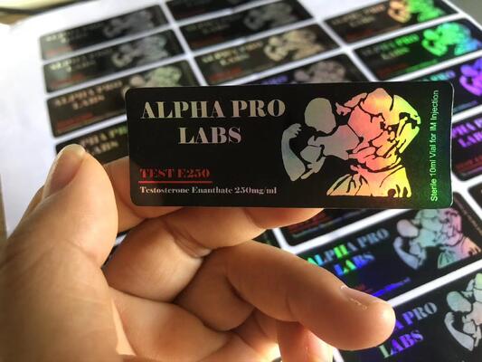 Étiquettes 10ml Test E 250 Laser Matearil avec logo Homme Musclé