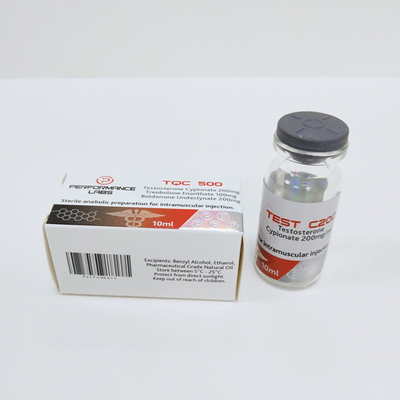 Étiquettes de flacon de médicaments hormonaux et boîte pour flacons d'injection