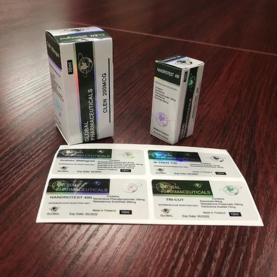 Étiquettes de flacon en verre pour les médicaments à l' injection de propionate de test 25x60mm Matériau d' hologramme laser
