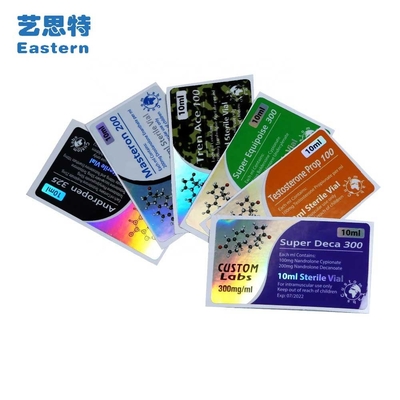 Déca 250 mg Médicaments pour injection pharmaceutique Étiquettes de flacon en verre 25x60 mm Matériau d' hologramme laser