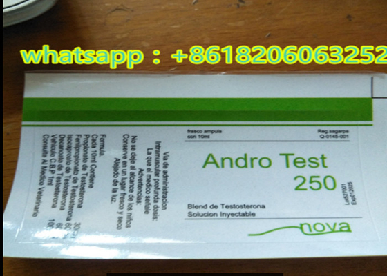 Étiquettes de test E Stéroïde anabolisant liquide injectable 10 ml Étiquettes de flacon Carré Finition nette et brillante