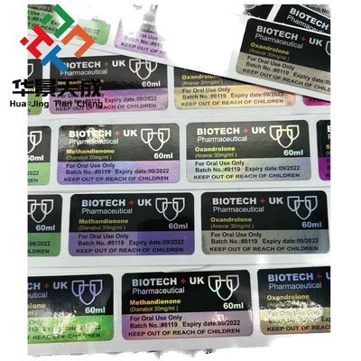 Étiquettes sur flacon de stéroïdes à base de métribolone-5-méthyltriénolone à l'huile de 5 mg en PAPER/PET/PVC