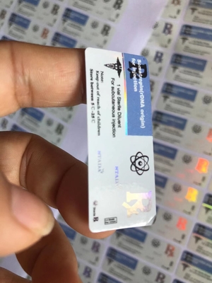 Étiquette adhésive du flacon de peptide de pharmacie 10 UI 2 ml pour HG H Finition brillante