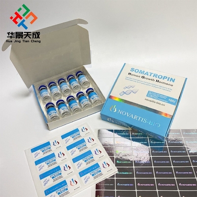 Étiquette adhésive du flacon de peptide de pharmacie 10 UI 2 ml pour HG H Finition brillante