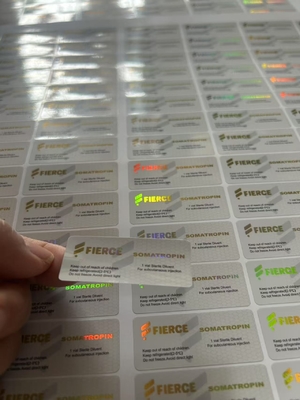 Étiquettes personnalisées sur flacons en verre pour HCG 10000 et autres produits peptidiques Laser Hologramme PET