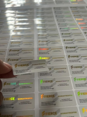Étiquettes personnalisées sur flacons en verre pour HCG 10000 et autres produits peptidiques Laser Hologramme PET