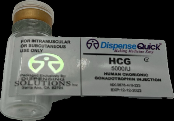 Hcg 50000 Iu Hologramme Étiquettes de bouteilles de médicaments personnalisables