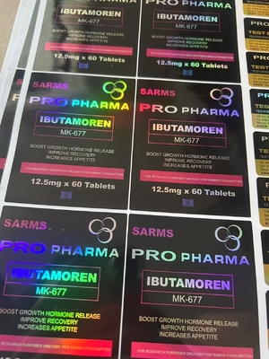 MK600 Oral 60 comprimés Étiquettes Hologrammatériel U pour sacs à fermeture à glissière en aluminium