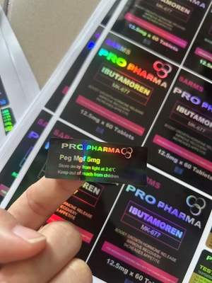 MK600 Oral 60 Tablets Labels Hologram Material U FOR Aluminum Zip Lock Bags