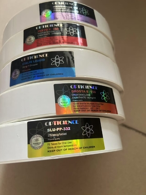 SLU-PP-332 250MCG Étiquettes de comprimés Hologrammatériel d'impression étanche à l'eau en rouleau