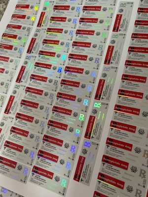 Étiquette du flacon de semaglutide de 1 mg 5x2 cm Hologramme effet laser 2 ml 3 ml Étiquette du flacon