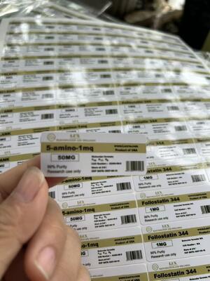 5-amino-1mq 50mg PVC Materail 3ML Peptide Vial Labels ÉTIQUETTES