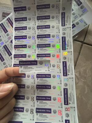 Étiquettes de flacons de peptides Aod964 10mg, matériau PET laser, flacons de 2 ml