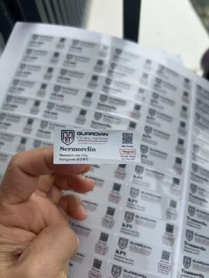 CJC-1295 Étiquette du flacon de peptide de 10 mg Impression du logo sur mesure