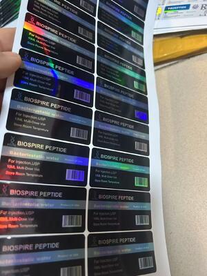 Étiquette au gras 300 ampoules de 10 ml avec effet brillant