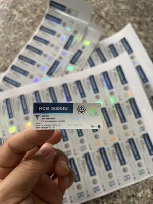 Étiquettes du flacon de peptide auto-adhésif en Pvc Glow 70 mg