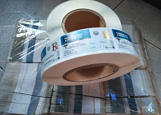 Étiquettes auto-adhésives olographes brillantes de laser de petit pain pour la fiole d'injection de fiole