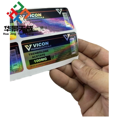 Étiquettes personnalisées de flacon rouge et vert pour des solutions d'étiquetage précises