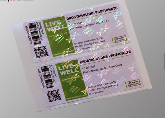 Autocollants faits sur commande d'hologramme de fiole adhésive forte pour le propionate de Drostanolone