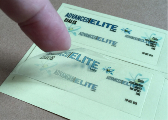 PVC transparent d'espace libre de label de bouteille de médecine de la fiole 10ml avec l'impression UV