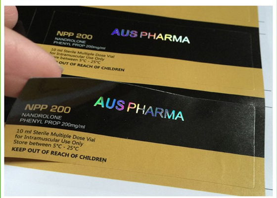 Les étiquettes adhésives faites sur commande de logo d'aluminium de laser/bouteille de fiole marque la couleur de tradition