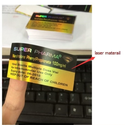 Étiquettes de flacons imperméables à l' eau de 10 ml Gen Pharma Design pour bouteilles en verre Médecine holographique mobile