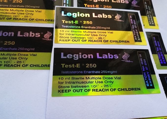 les labels de fiole de l'éclat 10ml d'or de 6x3cm, autocollants de l'hologramme 3d avec conçoivent en fonction du client