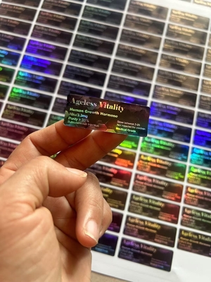 Étiquette de flacon de peptide injectable en PET de 3 ml avec vernis brillant Étiquette Hg h personnalisée