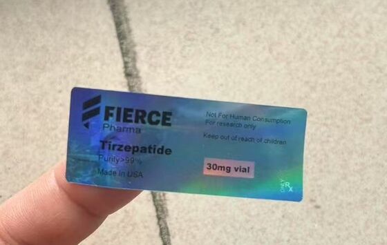 Étiquettes de bouteille de peptide Mounjaro 3 ml avec matériau d' hologramme laser