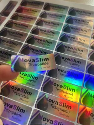 Étiquettes des flacons de tizépatide 10 mg avec autocollant pour l'emballage des peptides