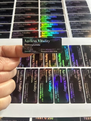 Étiquettes de flacons de 2 ml de sémaglutide et de tirzépatide pour le stockage des peptides en PAPER/ PET/ PVC