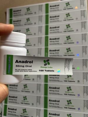 Anadrol Comprimés oraux Étiquettes PAPER/PET/PVC Matériau pour les bouteilles en plastique de 50 mg
