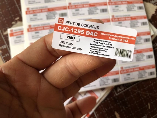 CJC1295 Avec DAC Étiquettes de flacon peptidique de 2 ml et 3 ml, Étiquettes de flacon de pharmacie en papier/ PET/ PVC