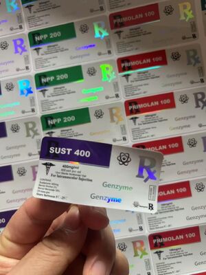 Étiquettes de flacon de 10 ml Sust 400 avec effet hologramme lumineux au laser PET