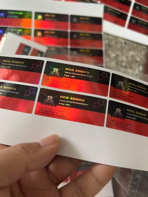 Étiquettes pour flacons en verre HCG 5000iu 2 ml Étiquettes étanches avec du papier/PET/PVC