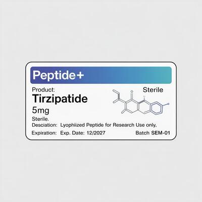 GHRP6 5MG  2 MLBouteille Étiquette  Impression d'autocollants pour étiquettes de poudre de peptide