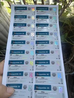 Tirze patide 20mg 2 ML Peptide Vial Bottle Label Sticker Printing