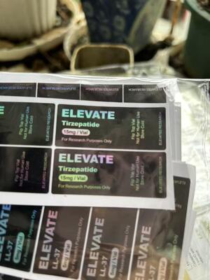 Tirzépatide 15 mg 20 mg 30 mg Laser Hologramme PET Étiquettes de flacons en verre de petite taille