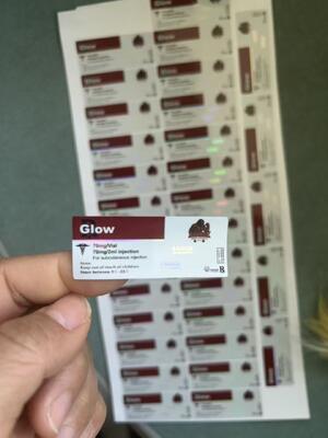 Étiquettes du flacon Glow 70 mg 2 ml 3 ml avec conception personnalisée