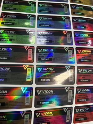 Étiquette au gras 300 ampoules de 10 ml avec effet brillant