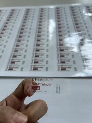 Rétat rutide 10 mg Étiquettes claires Étiquettes transparentes du flacon peptidique en PVC