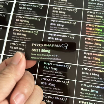 SS-31 Bouteille de peptide 50 mg Étiquettes autocollants