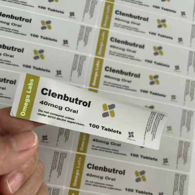 Clenbutrol 40mcg 100 comprimés ont personnalisé les étiquettes de matériaux en PVC de conception