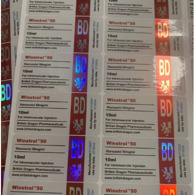 Étiquettes de fiole en verre de finition brillante de taille personnalisable imperméable pour les bouteilles pharmaceutiques de 10 ml