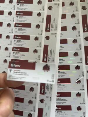 Étiquettes du flacon de peptide auto-adhésif en Pvc Glow 70 mg