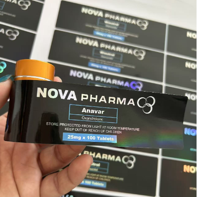 Anavar 20 mg materail laser étiquettes de bouteilles en plastique en PET