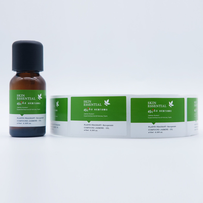 Étiquettes autocollantes adhésives Pantone en PVC blanc pour flacon de 10 ml