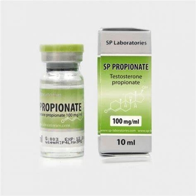 Test de laboratoire SP propionate 100 mg 10 ml étiquettes et boîtes de flacons