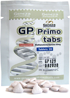 Le laboratoire Primo Tabs Methenolone Acetate Pill de Geneza met en sac des labels